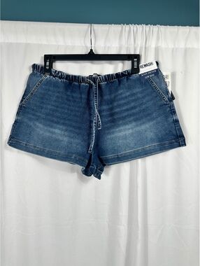 REWASH Knit Denim Low Rise Microbrand Shorts Size Large
